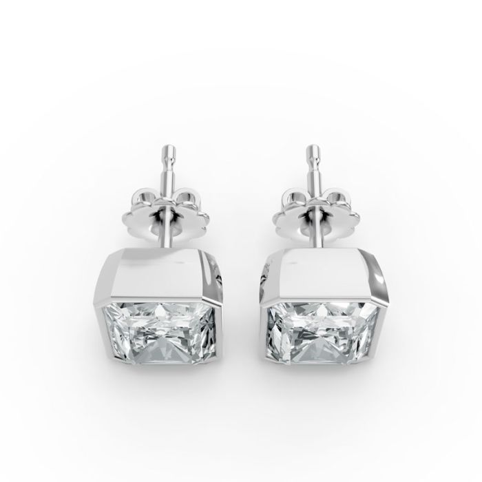 Bezel Set Solitaire Earrings
