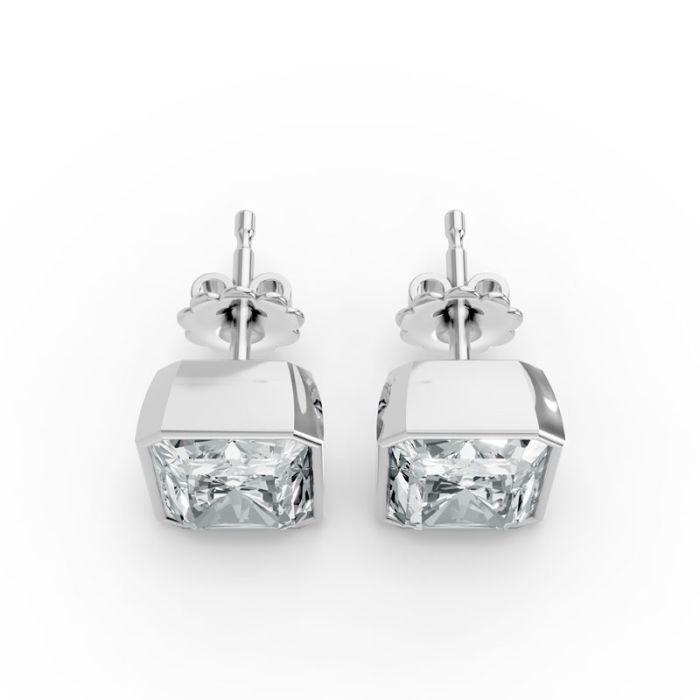 Bezel Set Solitaire Earrings