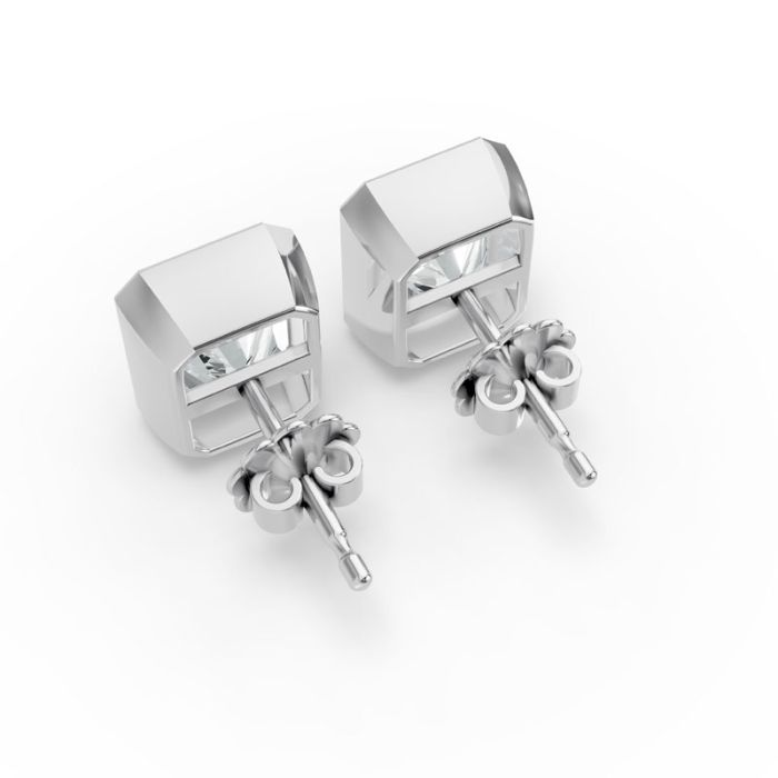 Bezel Set Solitaire Earrings