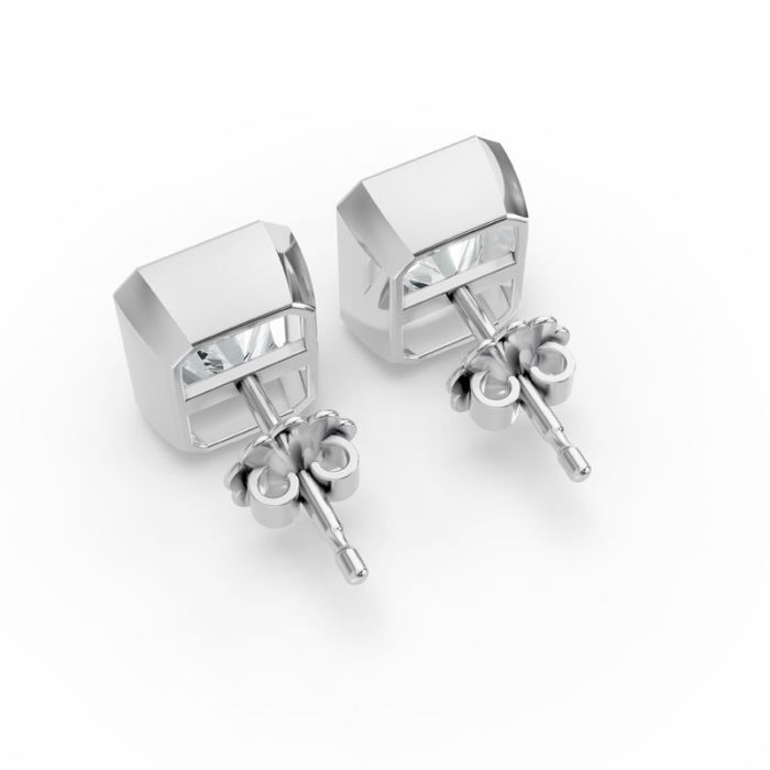 Bezel Set Solitaire Earrings