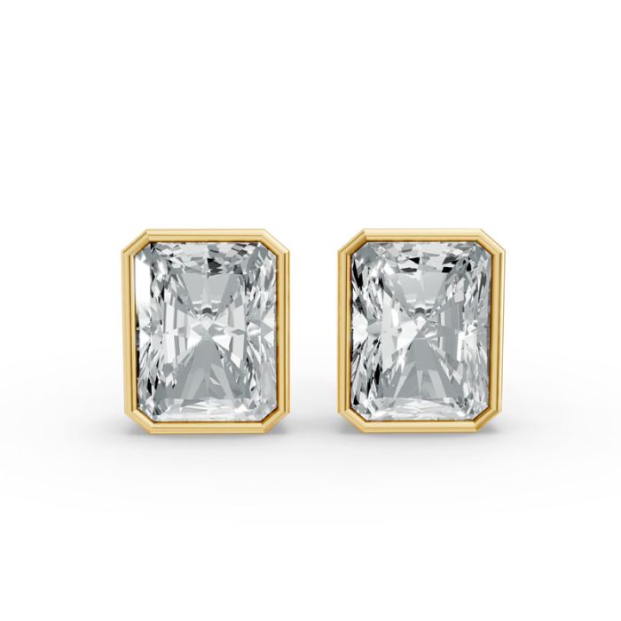 Bezel Set Solitaire Earrings