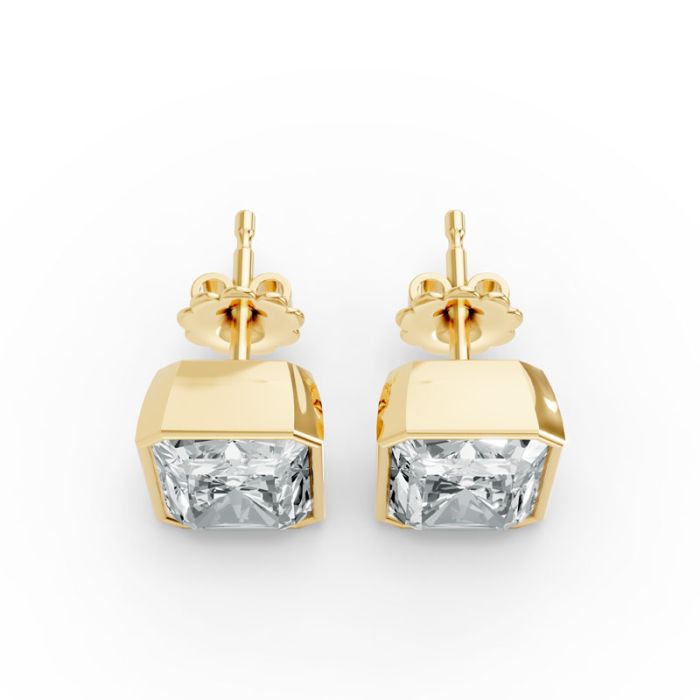 Bezel Set Solitaire Earrings