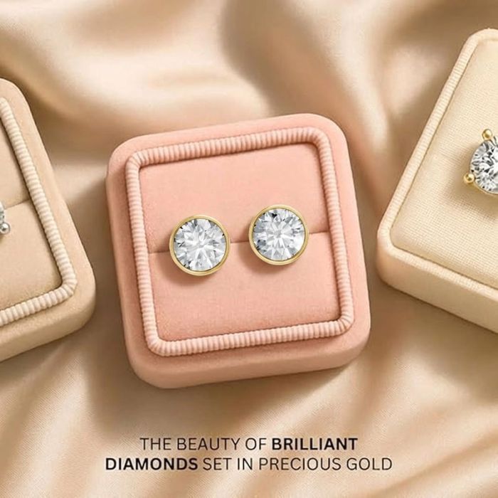 Bezel Set Solitaire Earrings