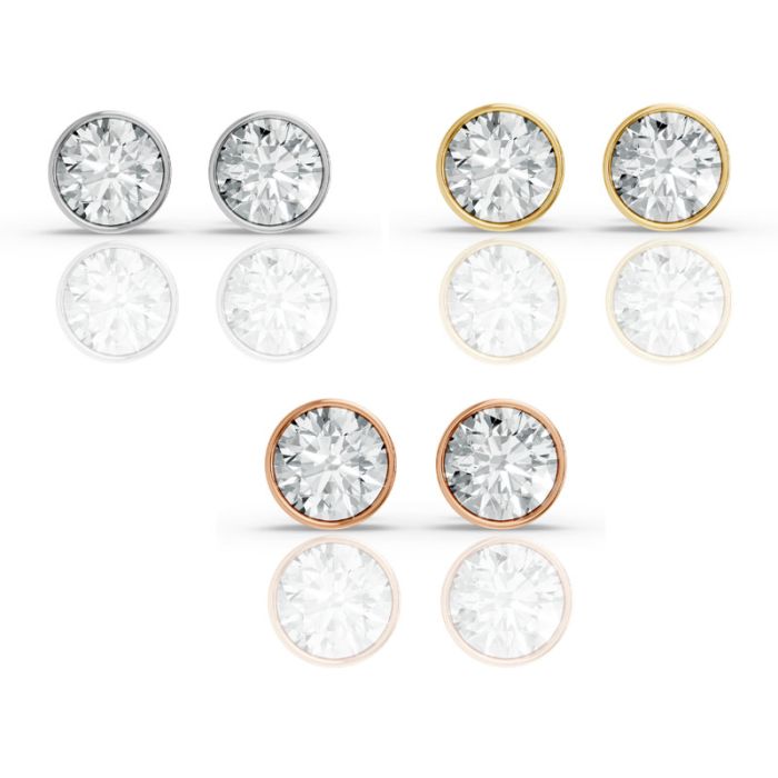 Bezel Set Solitaire Earrings