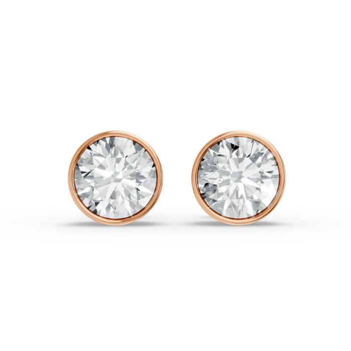 Bezel Set Solitaire Earrings