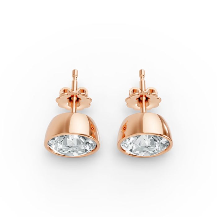 Bezel Set Solitaire Earrings