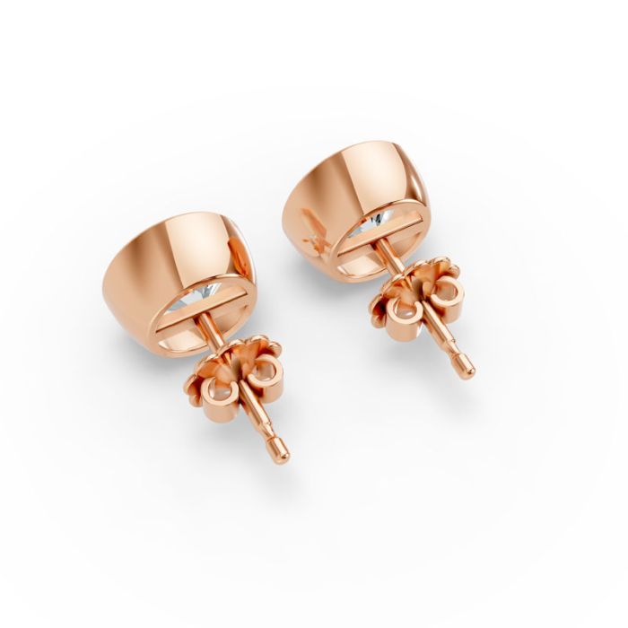 Bezel Set Solitaire Earrings