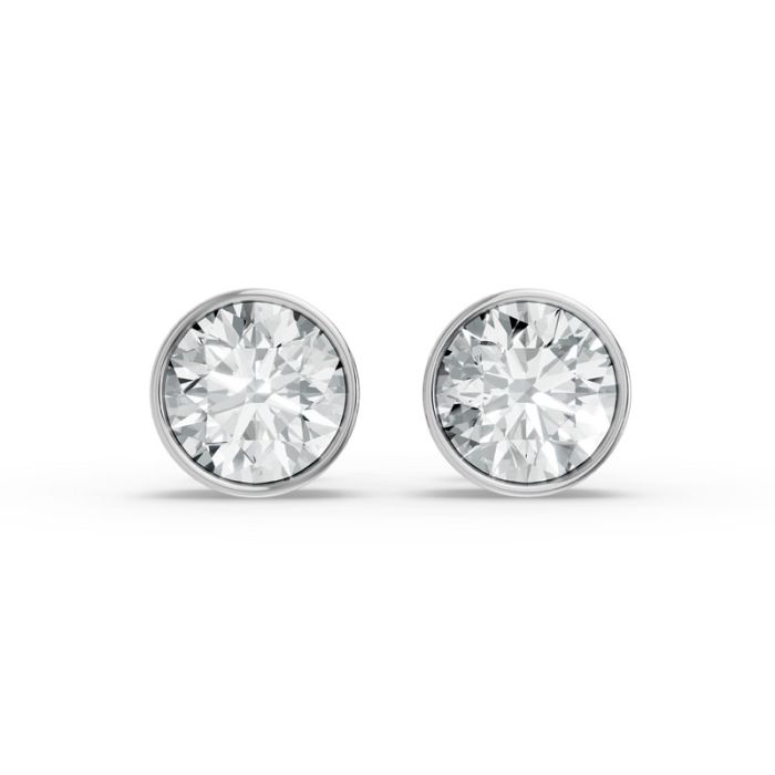 Bezel Set Solitaire Earrings