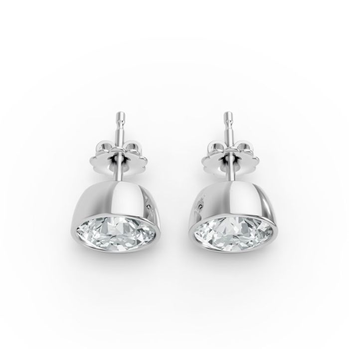 Bezel Set Solitaire Earrings