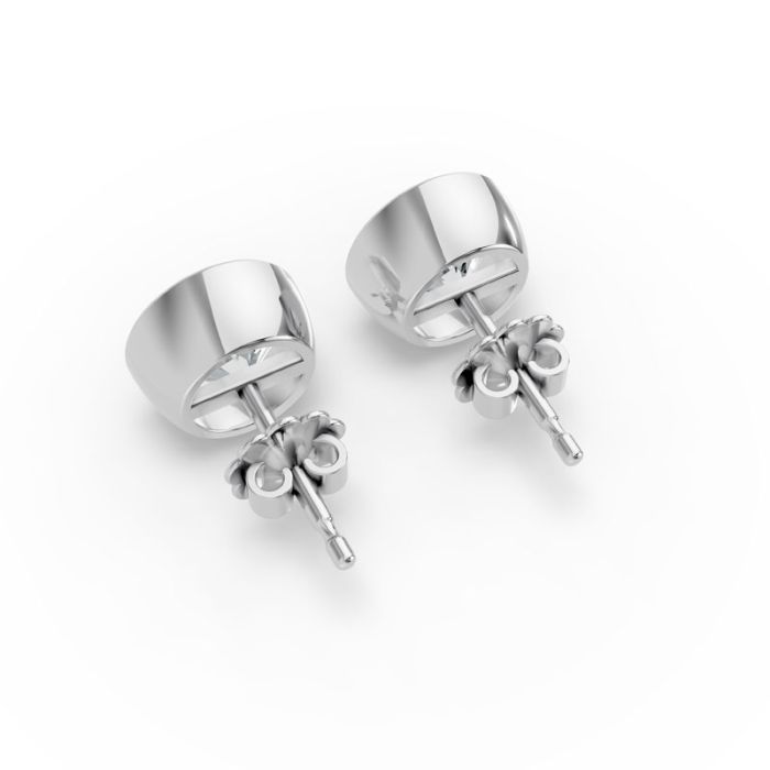 Bezel Set Solitaire Earrings