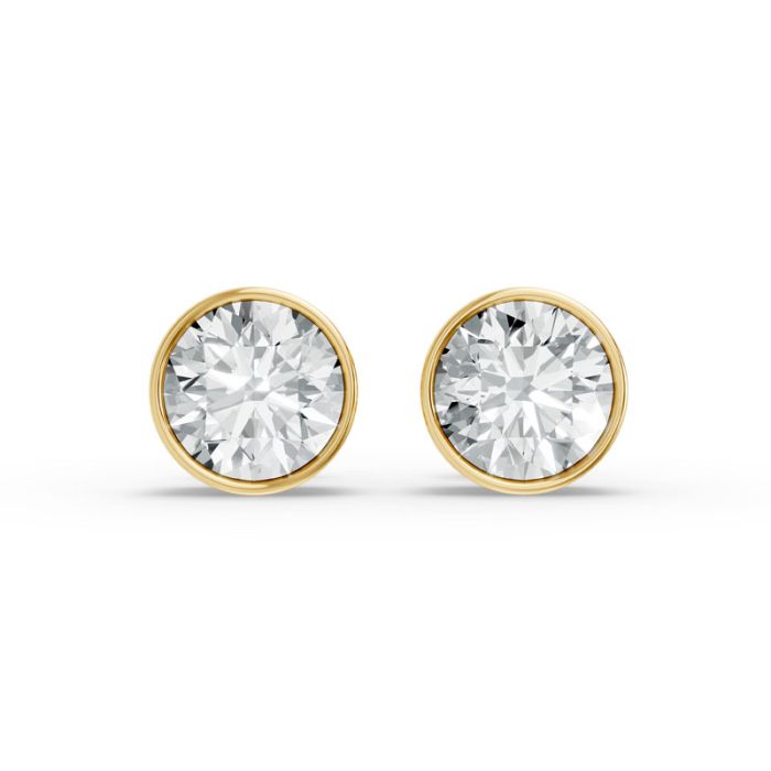 Bezel Set Solitaire Earrings