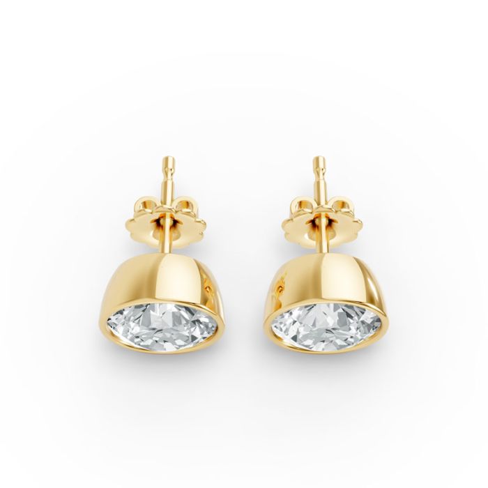 Bezel Set Solitaire Earrings