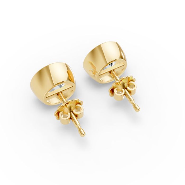 Bezel Set Solitaire Earrings