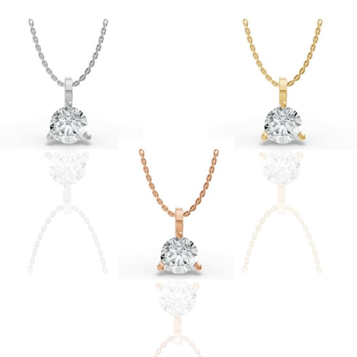 3 Prong Solitaire Pendant