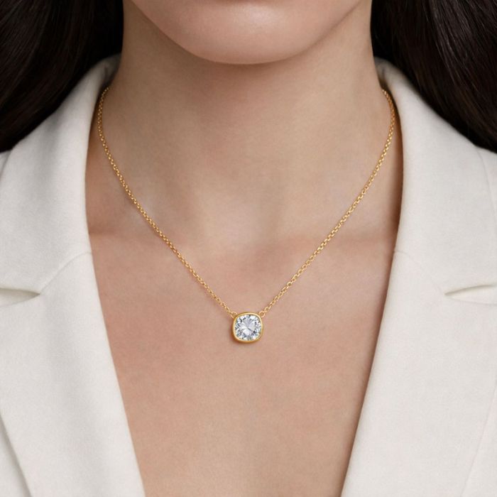 Bezel Set Solitaire Pendant