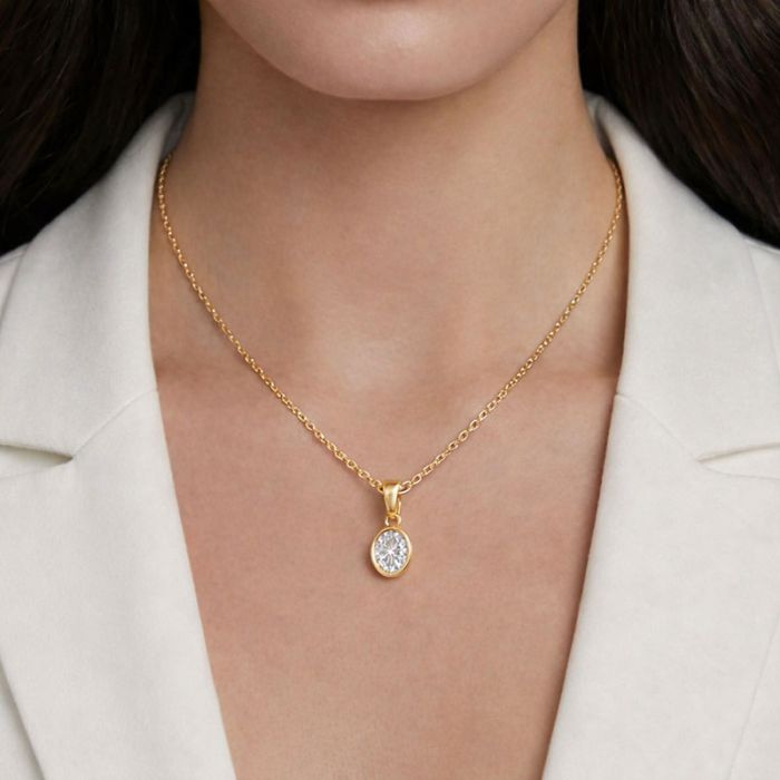 Bezel Set Solitaire Pendant