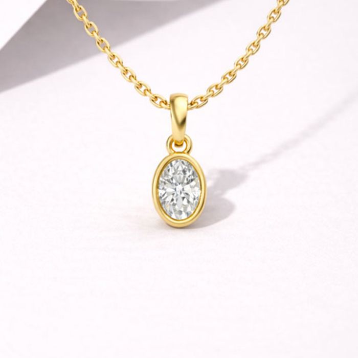 Bezel Set Solitaire Pendant