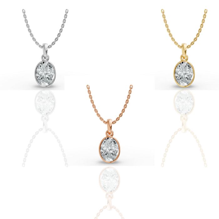 Bezel Set Solitaire Pendant
