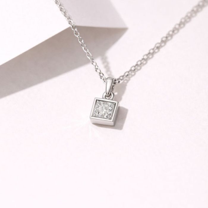 Bezel Set Solitaire Pendant