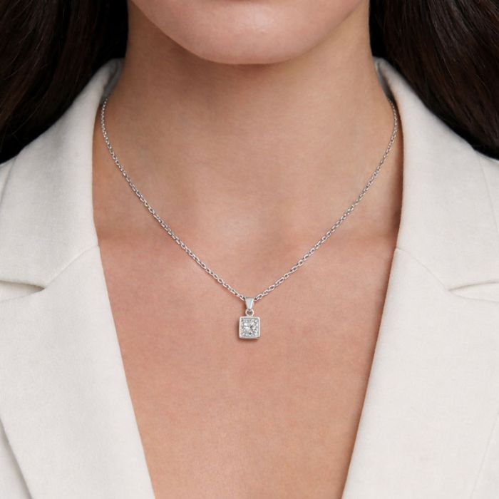 Bezel Set Solitaire Pendant