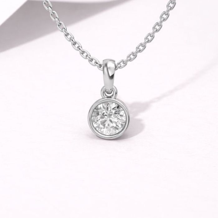 Bezel Set Solitaire Pendant