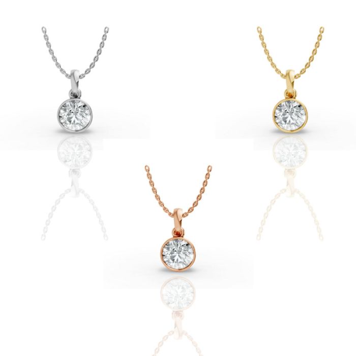 Bezel Set Solitaire Pendant