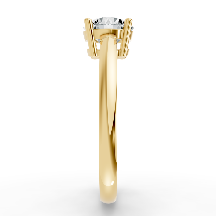 Round Shape 14K Rose Gold 4 Prong Solitaire Ring in Lab Grown Diamonds