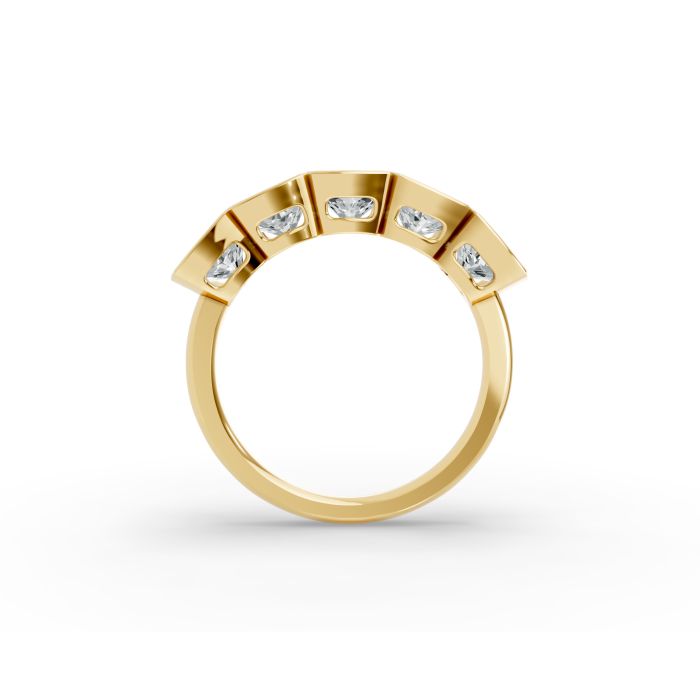Cushion Shape Diamond Anniversary Band in Gold