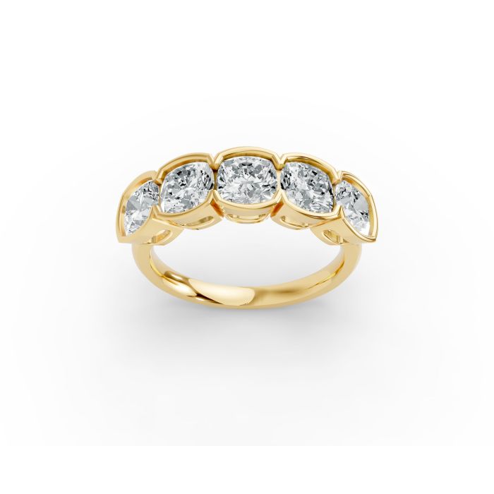 Cushion Shape Diamond Anniversary Band in Gold