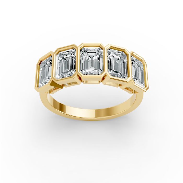 Emerald Shape Diamond Anniversary Band in Gold