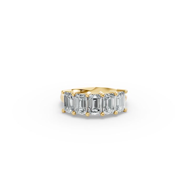 Emerald Shape Diamond Anniversary Band in Gold