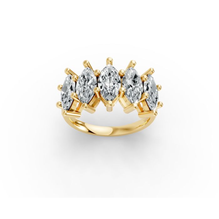 Marquise Shape Diamond Anniversary Band in Gold