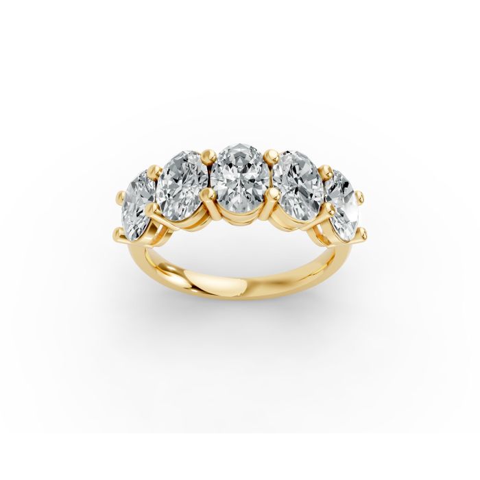 Oval Shape Diamond Anniversary Band in Gold