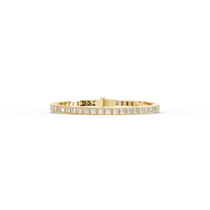 Princess Shape Diamond Bracelets in Gold