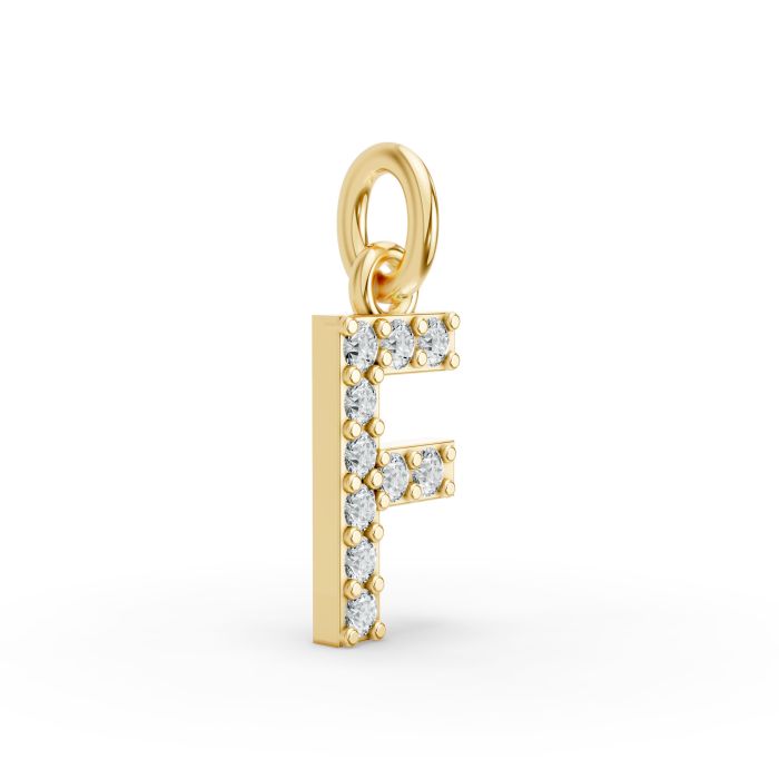Round Shape Diamond Alphabet Collection in Gold