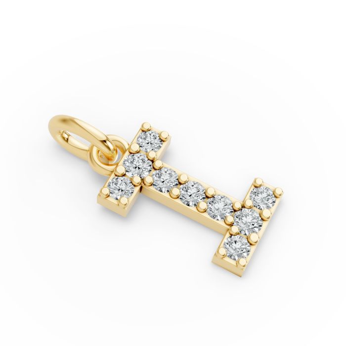 Round Shape Diamond Alphabet Collection in Gold