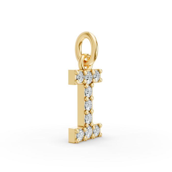 Round Shape Diamond Alphabet Collection in Gold