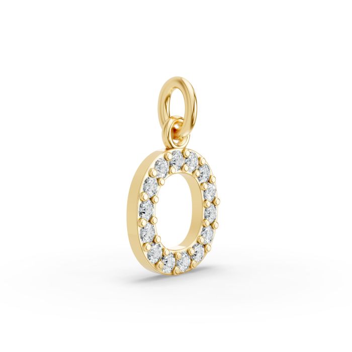 Round Shape Diamond Alphabet Collection in Gold