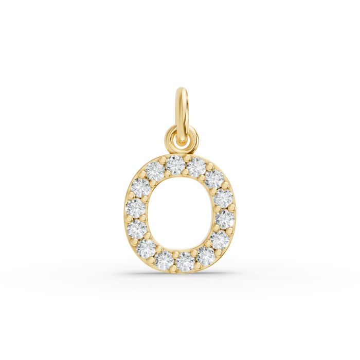 Round Shape Diamond Alphabet Collection in Gold