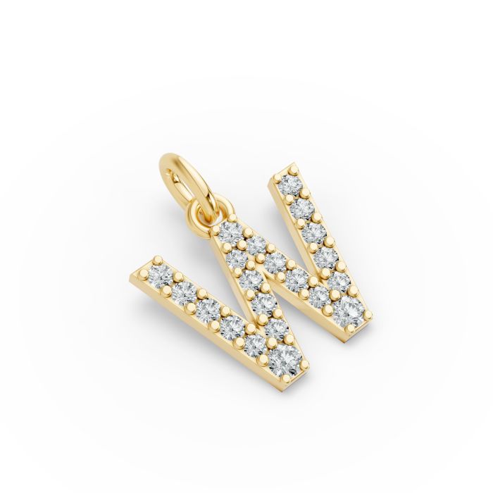 Round Shape Diamond Alphabet Collection in Gold