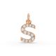 Round Shape Diamond Alphabet Collection in Gold