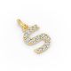 Round Shape Diamond Alphabet Collection in Gold