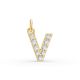 Round Shape Diamond Alphabet Collection in Gold
