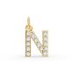 Round Shape Diamond Alphabet Collection in Gold