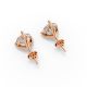 2CTW Round Shape Lab Grown Diamond 3-prong Push-Back Studs in Rhodium / Gold Plated 925 Rose Gold Plated