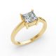 0.50CT Princess Shape Lab Grown F Diamond in 925 Rose Gold Plated Ring for Women