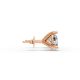 2CTW Round Shape Lab Grown Diamond 3-prong Push-Back Studs in Rhodium / Gold Plated 925 Rose Gold Plated