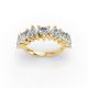 Heart Shape Diamond Anniversary Band in Gold