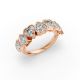Heart Shape Diamond Anniversary Band in Gold