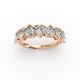 Heart Shape Diamond Anniversary Band in Gold